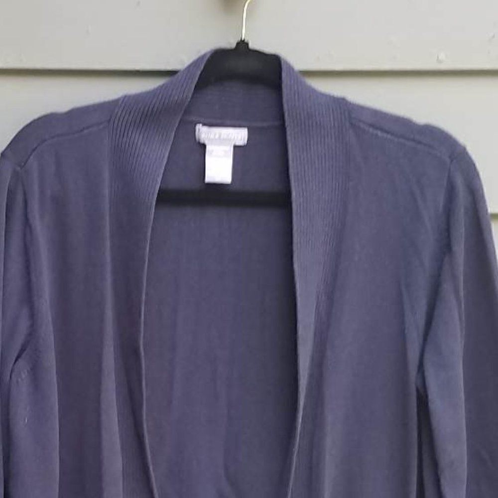 Laura Scott Navy Open Front Cardigan size Large - Picture 7 of 7
